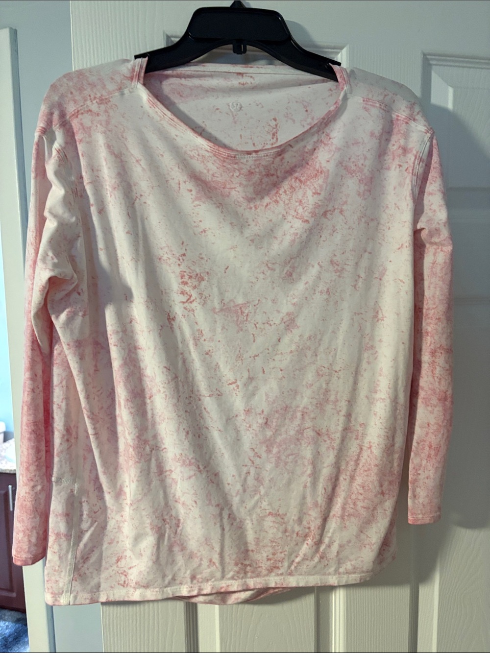 lululemon  back in action athletica Light Pink Tie-Dye Long Sleeve Top